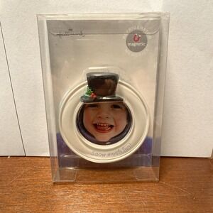Hallmark Ornament Refrigerator Picture Frame Magnet Snow Much Fun Photo Holder